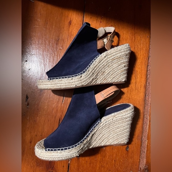 Seychelles 8 women’s wedge high heels blue suede leather buckle - Picture 7 of 12